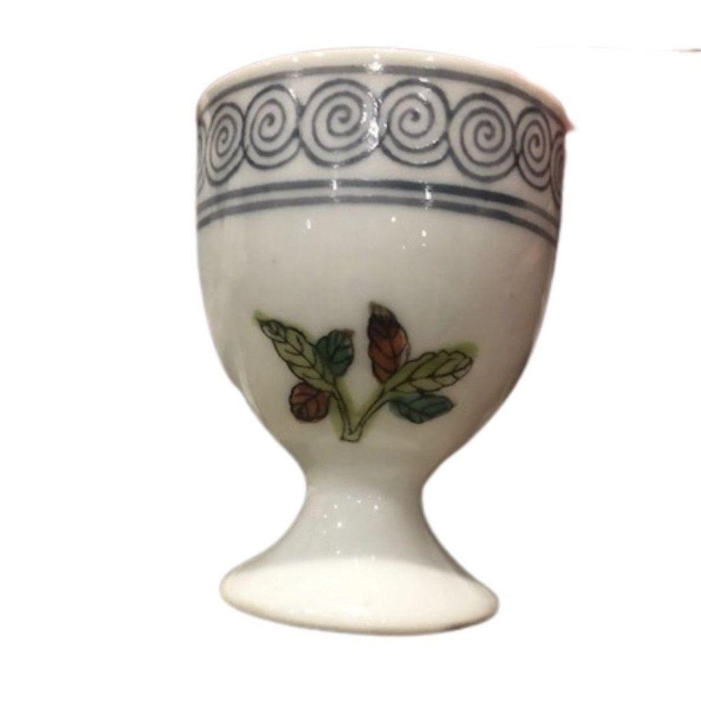 Vintage Neiman Marcus Floral Leaves Egg Cup